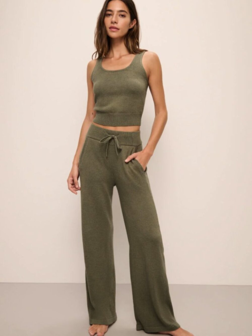 Eberjey recycled sweater pant moss size medium NWT comfort relaxation